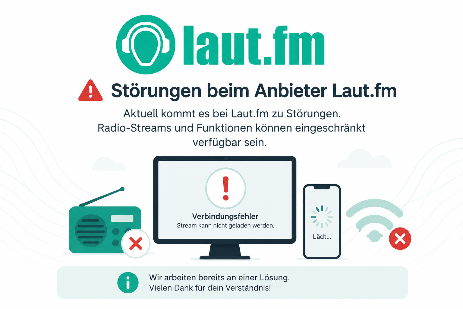 Störungen beim Radio-Serveranbieter Laut.fm